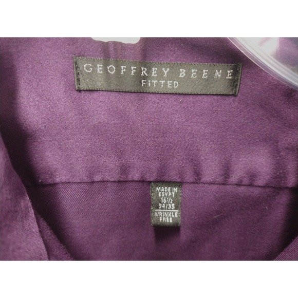MENS GEOFFREY BEENE LONG SLEEVE DRESS SHIRT, SIZE 16.5, 34/35 EGGPLANT COLOR - Picture 6 of 9